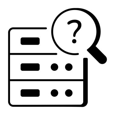 Veri sorgusunu temsil eden doğrusal biçim simgesi