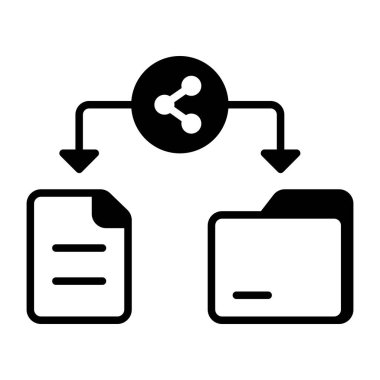 Veri paylaşımını temsil eden doğrusal biçim simgesi