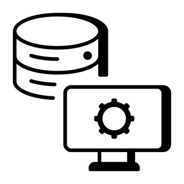 Veritabanı deposunu gösteren satır biçimi simgesi