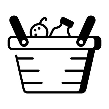 Alışveriş sepetini temsil eden doğrusal bir simge