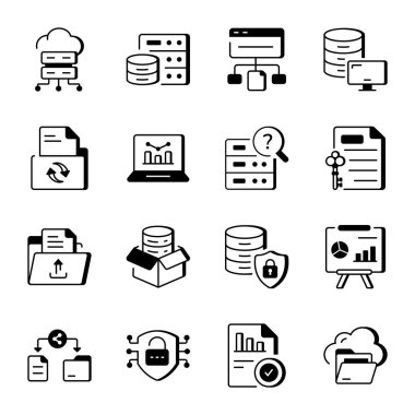 Veri Satırı Biçimi Simgelerinin Koleksiyonu