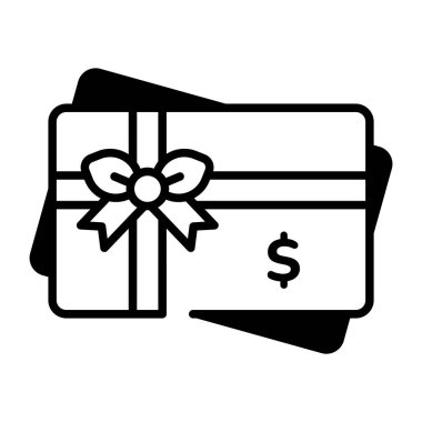 Hediye kartı gösteren bir satır biçimi simgesi