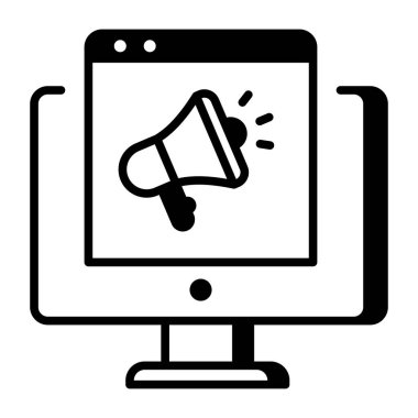 Çevrimiçi pazarlamayı temsil eden doğrusal bir simge