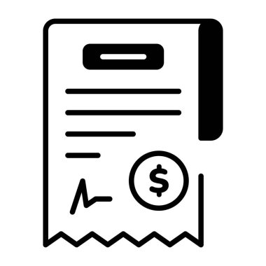 Alışveriş faturasını temsil eden doğrusal bir simge