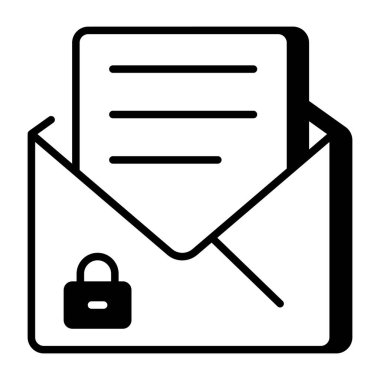 E- posta güvenliğini temsil eden doğrusal bir simge