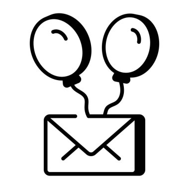 Davetiye postası tasvir eden bir taslak biçim simgesi