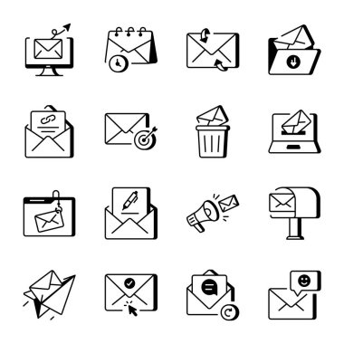 E- posta Pazarlama Satır Biçimi Simgeleri Koleksiyonu
