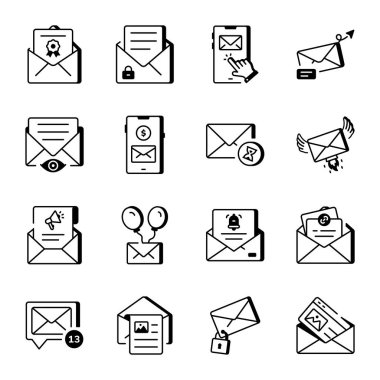 E- posta ve İletişim Satır Biçimi Simgeleri Paketi