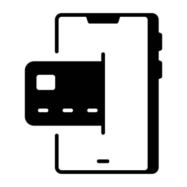 Çevrimiçi ödeme tasvir eden bir taslak biçim simgesi