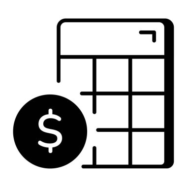 Ödeme hesaplamalarını gösteren bir satır biçimi simgesi