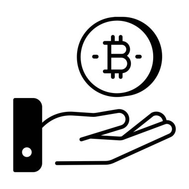 Kripto para birimini tasvir eden bir taslak biçim simgesi