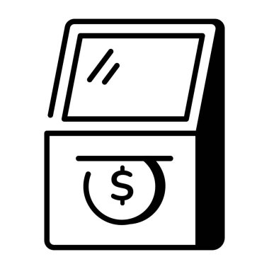 ATM makinesini temsil eden doğrusal biçim simgesi