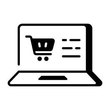 Ekommerce web sitesini temsil eden doğrusal bir simge