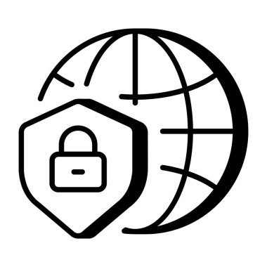 Ağ güvenliğini temsil eden doğrusal bir simge