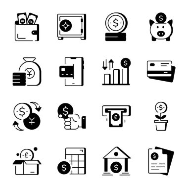 Para Çizgisi Biçimi Simgeleri Koleksiyonu