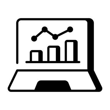 Çevrimiçi analitiği temsil eden doğrusal biçim simgesi