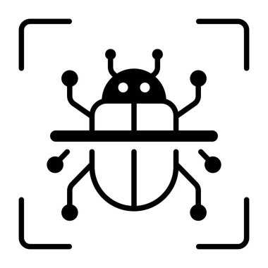 Kötü amaçlı yazılım tarayıcısını gösteren bir satır biçimi simgesi