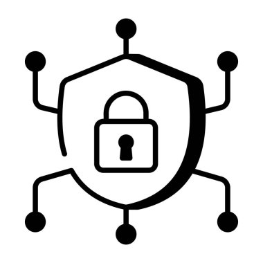 Siber güvenliği gösteren bir satır biçimi simgesi