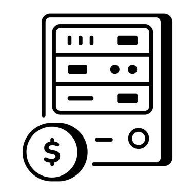 Sunucu maliyetini gösteren bir satır biçimi simgesi