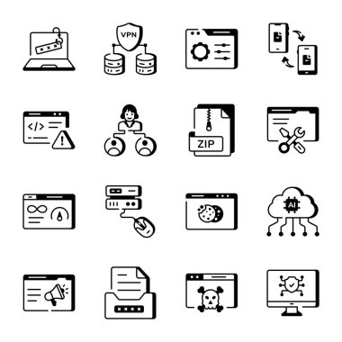 Web Sitesi ve Alan Çizgisi Biçimi Simgelerinin Kümesi