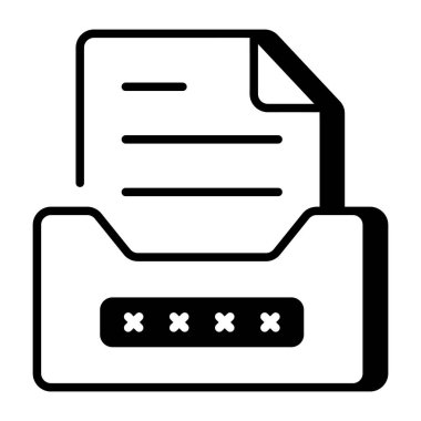 Dosya erişimini gösteren bir taslak biçim simgesi