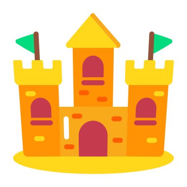 Düz biçim simgesi bir kumdan kale gösteriyor