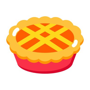 Elmalı turta gösteren düz biçim simgesi