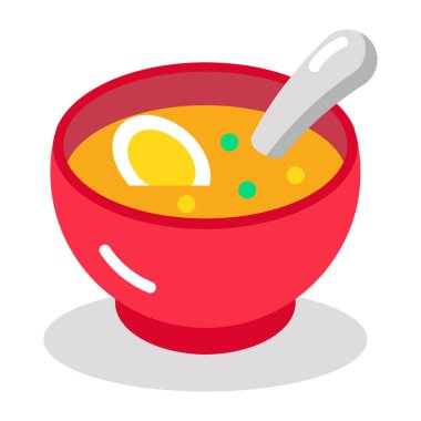 Çorbayı gösteren düz bir simge