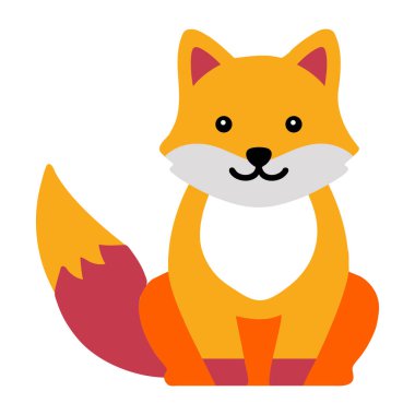 Bir tilkinin bakışını gösteren düz bir simge