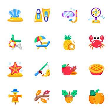 Sezonluk Boş Biçim Simgelerinin Seti