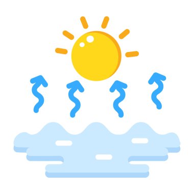 Sıcak bir günü gösteren düz bir biçim simgesi