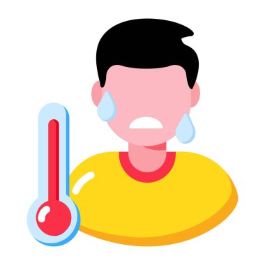 Sıcaklık dalgası gösteren düz bir simge