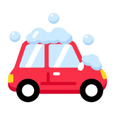 Karlı bir arabayı gösteren düz bir simge