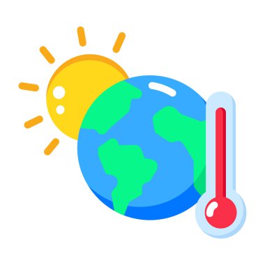 Sıcaklığı gösteren düz bir biçim simgesi
