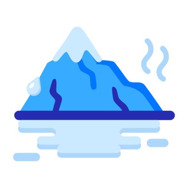 Eriyen bir buzdağını gösteren düz bir simge