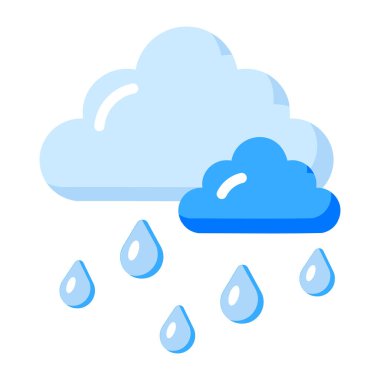 Yağmuru gösteren düz bir simge