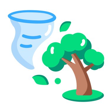 Tornado felaketini gösteren düz bir simge