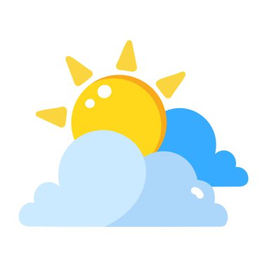 Bulutlu havayı gösteren düz bir biçim simgesi