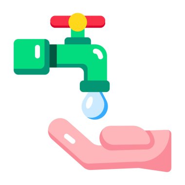 Su sıkıntısını gösteren düz bir biçim simgesi