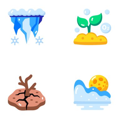 Düz Biçim Hava Tahminleri Simgeleri Paketi