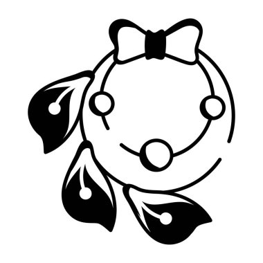 Düğün çelengini temsil eden yarım yamalak bir simge