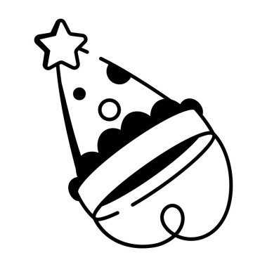 Parti şapkasını gösteren yarım yamalak bir biçim simgesi