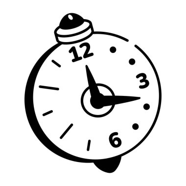 Bir saat gösteren karalama biçimi simgesi