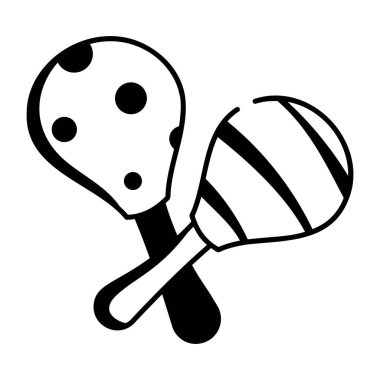 Müzikal çalkalayıcıları gösteren bir çizim tarzı simgesi