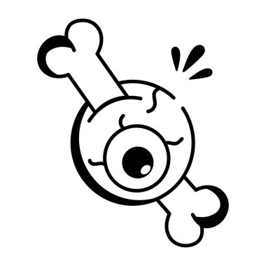 Ürkütücü gözleri gösteren yarım yamalak bir simge