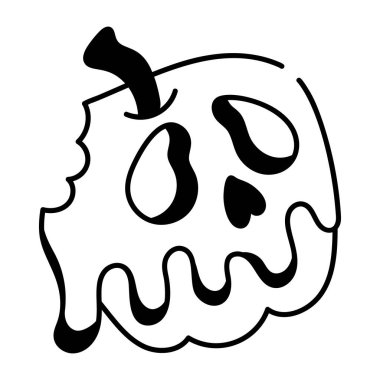 Zehirli elma tasvir eden bir el resmi.