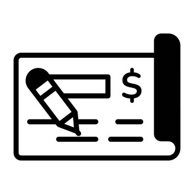 Çek ödemesini gösteren doğrusal bir simge