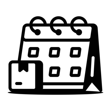 An outline icon showing a delivery date