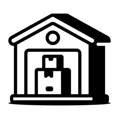 Bir nakliye deposunu gösteren doğrusal bir simge