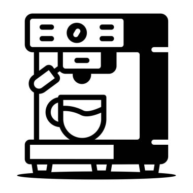 Bir kahve makinesi tasvir eden doğrusal bir simge
